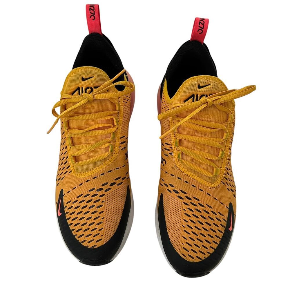 Nike Air Max 270 Tiger Uni Gold Black Hot Punch Sneakers Men's (8.5) AH8050-004